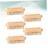 Beaupretty 5pcs Wood Cleaning Brush Type Pig Mane Hand Washing Brush for Nail Care and Household Cleaning Lotus Wood Construction view 3