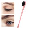 Unique Cosmetics Brush Double Headed Eyebrow Brush for Eyelash Comb and Eyebrow Trim, Hairdressing Business, Wheat Straw Material (Red) view 3