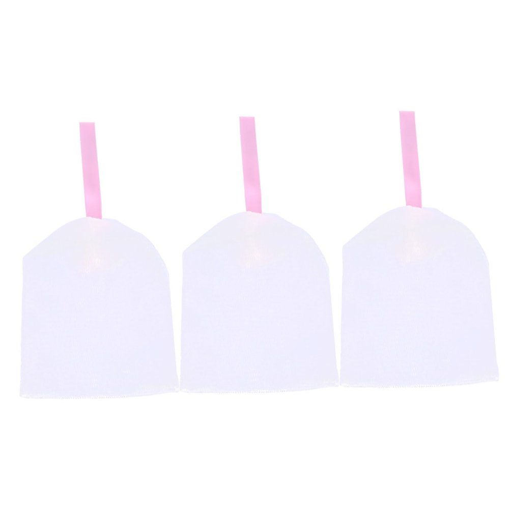 CALLARON 3Pcs Foaming Soap Pouch Net for Facial Cleaning Exfoliating Mesh Soap Saver for Shower Use Random Color