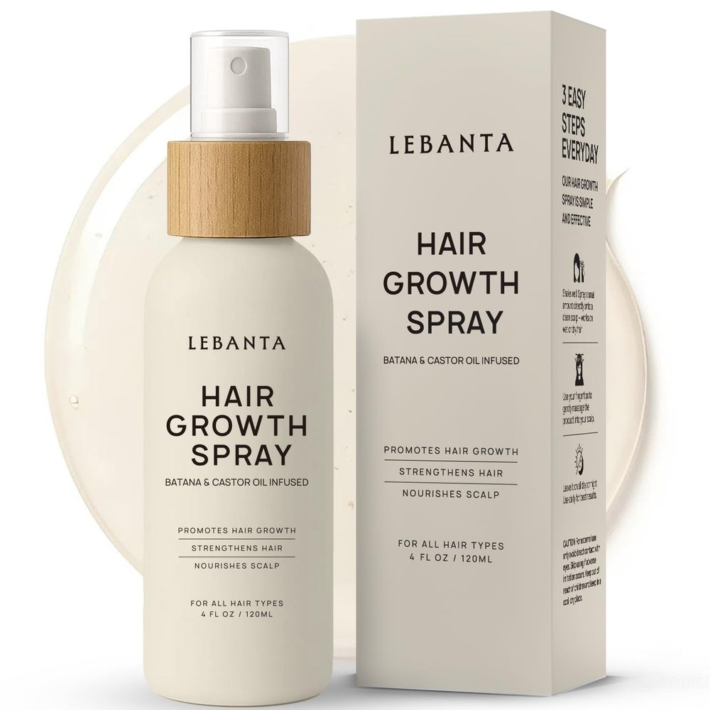 Lebanta Hair Growth Oil Spray - 100% Pure Ingredients For Non Greasy, Thicker & Stronger Hair - Organic Batana, Castor, Biotin, Saw Palmetto, and Rosemary Oil Gifts Women Scalp (4.1 Fl Oz (Pack of 1))