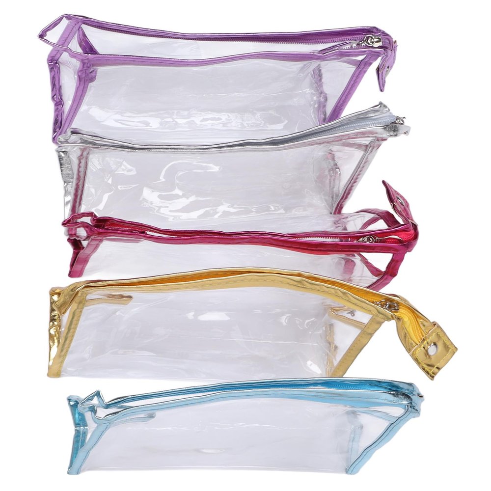 5Pcs Clear Cosmetic Bag with Travel Cosmetic Pouch for Women and Men
