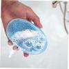 PACKOVE 4pcs Silicone Body Shampoo Brush Dual-Sided Scrubber for Body Scalp Massage Bristles Convenient Hanging Design for Shower Bath view 3