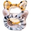 Healeved 2pcs Cute Plush Tiger Ears Headband Makeup Headbands for Women Spa Face Wash Stretchy Workout Hairband view 1