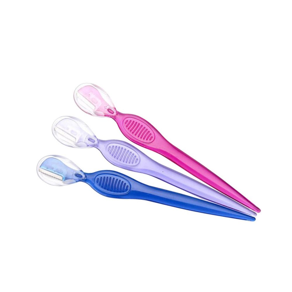 Healvian 3pcs Elegant Eyebrow Kit Stainless Steel Razors Trimmer Shaper Women Facial Hair Removal Makeup Tools for Go