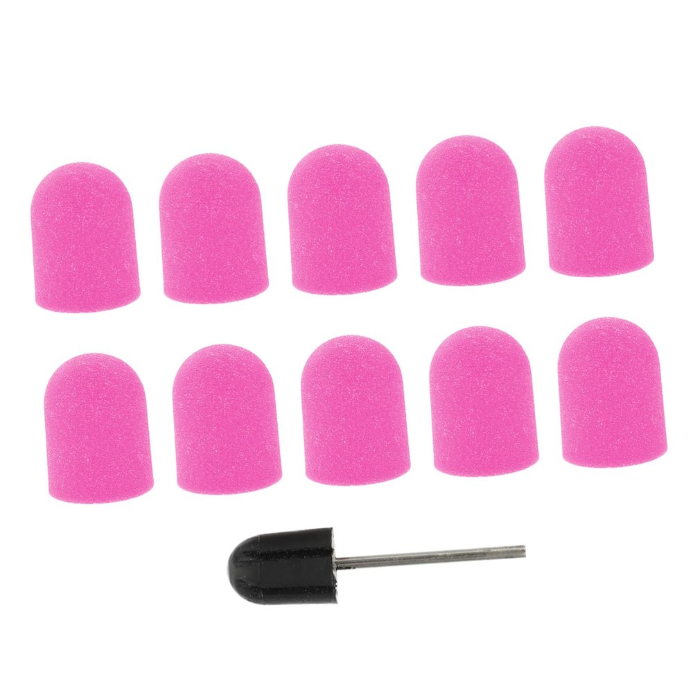CALLARON 10pcs Professional Manicure Nail Sanding Cap Toenail Sander for Thick Nails Grinding Head Polisher Caps Easy to Use