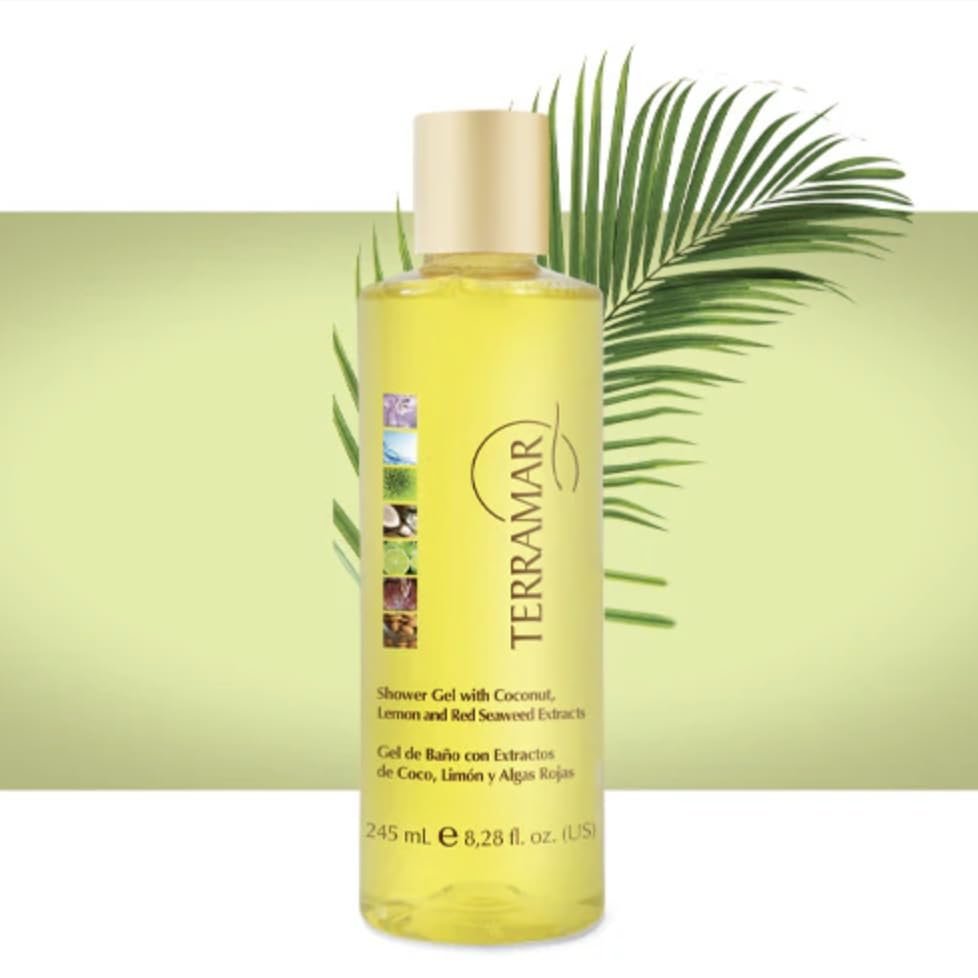 Terramar Shower Gel with Coconut, Lemon & Red Seaweed Extracts - Hydrating & Refreshing Body Wash, Gentle Cleansing, Invigorating Scent for Daily Use