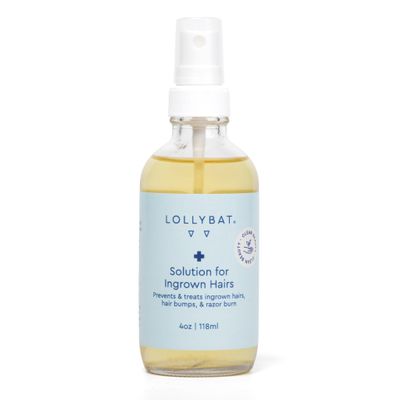 LOLLYBAT Ingrown Hair Treatment Spray 4 oz | Prevent &Treat Razor Burn, Ingrown Hairs, Hair Bumps, Bikini Bumps | Post-Wax Exfoliant for Women, Men & Teens | Natural Ingredients | Made in USA