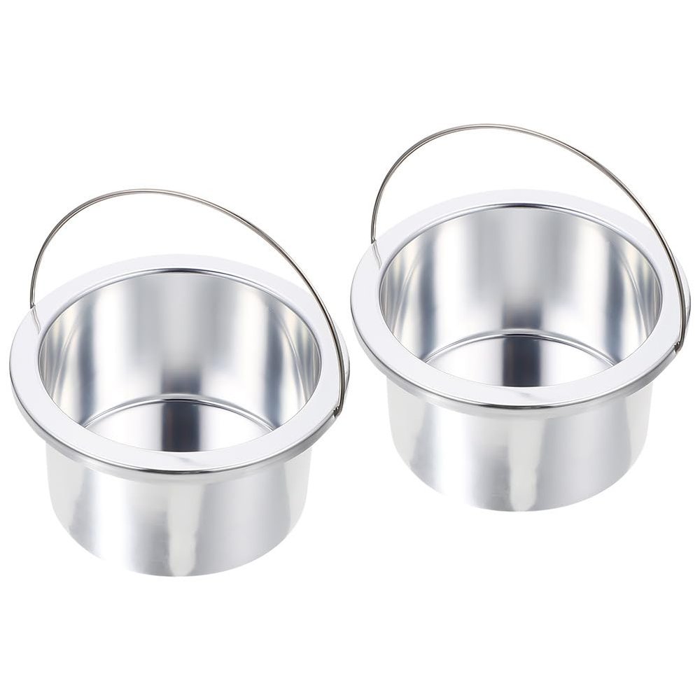 ARTIBETTER 2pcs Aluminum Wax Pot Candle Making Pot Hair Removal Wax Melting Container