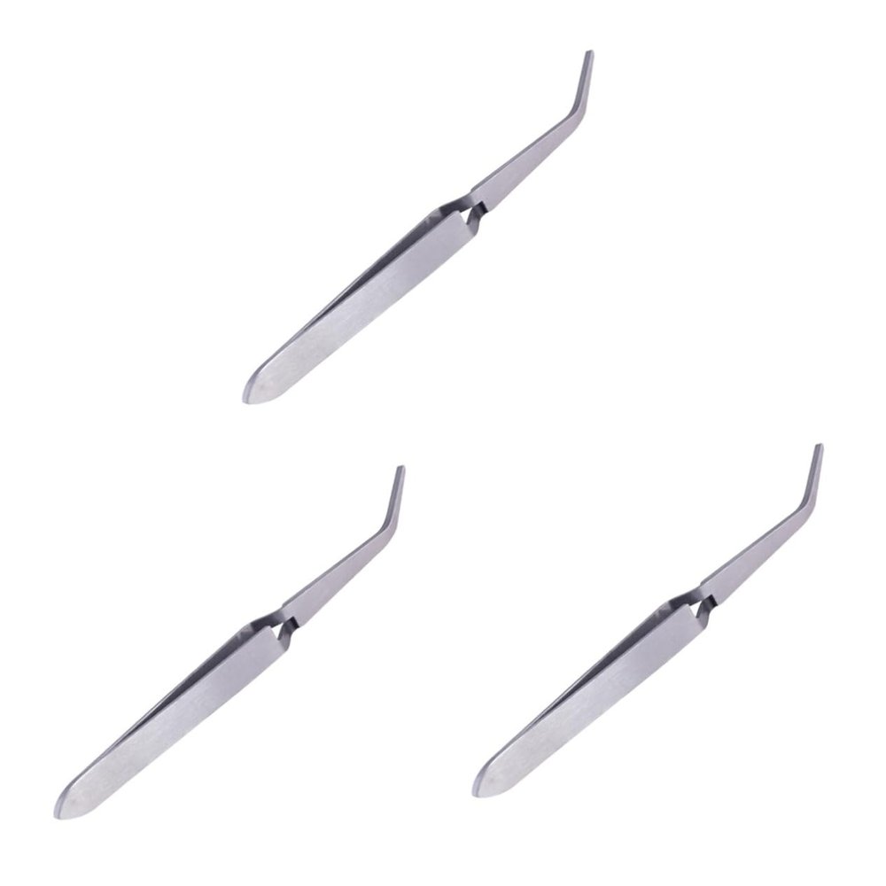 Beaupretty 3pcs Metal Nail Clip Tweezers for Nail Art Rhinestone Picker Tool Silver Professional Nippers for Home Salon Use Precision for Clipping and Decorating