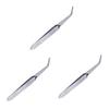 Beaupretty 3pcs Metal Nail Clip Tweezers for Nail Art Rhinestone Picker Tool Silver Professional Nippers for Home Salon Use Precision for Clipping and Decorating view 1