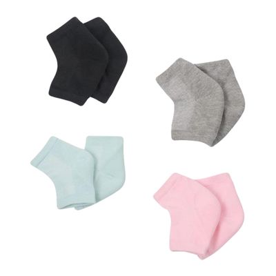 LIFKOME 4 Pairs Heel Moisturizing Socks Open Toe Foot Socks Heel Repair Gel Mesh Comfortable Polyester Cotton