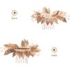 CALLARON Elegant Gold Hair Accessory Bridal Comb Rhinestone Insert Wedding Hair Jewelry view 2