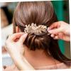 CALLARON Elegant Gold Hair Accessory Bridal Comb Rhinestone Insert Wedding Hair Jewelry view 3