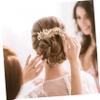 CALLARON Elegant Gold Hair Accessory Bridal Comb Rhinestone Insert Wedding Hair Jewelry view 4
