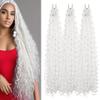 3X Passion Twist Crochet Braids Hair White Pre-Separated Synthetic Curly Braiding Hair 24 Inch 3 Packs Pre-twisted Passion Twist Braiding Hair Pre Looped Crochet 3X Braids for Black Women(24",60#) view 1