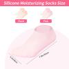 2 Pair Silicone Foot Socks to Repair Cracked Heels & Dry Skin, Moisturizing Socks for Rough Feet, Anti-Slip Spa Socks for Women Overnight (Pink/Orange) view 2