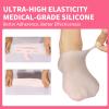 2 Pair Silicone Foot Socks to Repair Cracked Heels & Dry Skin, Moisturizing Socks for Rough Feet, Anti-Slip Spa Socks for Women Overnight (Pink/Orange) view 3