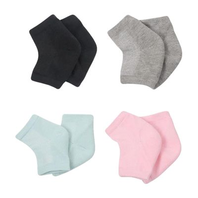 CALLARON 4pairs Open Toe Heel Socks for Moisturizing and Repairing Cracked Heels Gel Ankle Protectors for Softening Dry Skin Comfortable