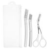 Healeved 1set Eyebrow Grooming Kit Transparent Scissors Trimmer for Easy Eyebrow Shaping Precise Trimming Lightweight Portable Beauty Tool for Travel view 1
