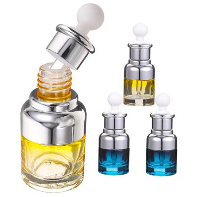 GALPADA 20ml Glass Dropper Bottles 4pcs Essential Oil Containers Drip Cap for Travel and Cosmetics Packaging