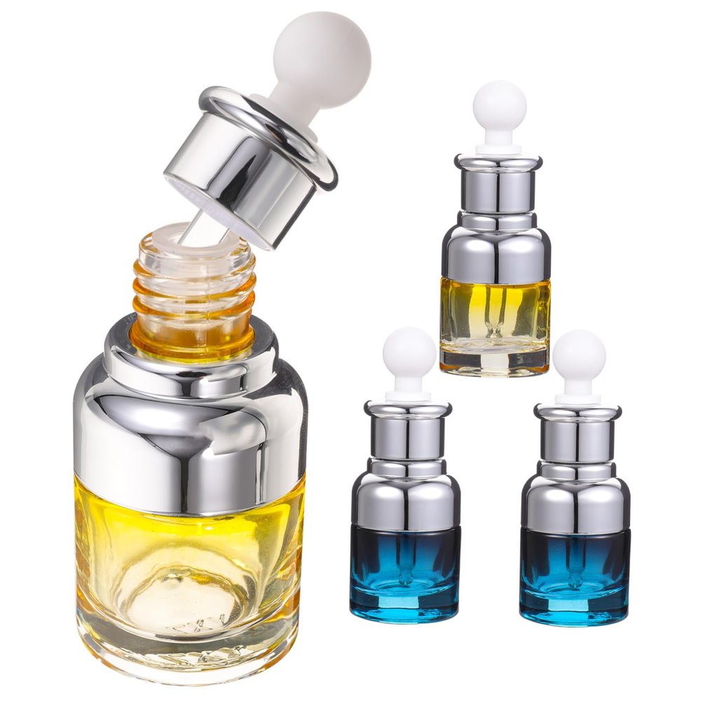 GALPADA 20ml Glass Dropper Bottles 4pcs Essential Oil Containers Drip Cap for Travel and Cosmetics Packaging