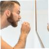 CALLARON 8pcs Precision Beard and Nose Hair Trimming Scissors Set Stainless Steel Grooming Kit Pointed and Round Scissors White Leather Case and Small Comb for Men view 3