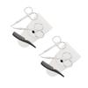 CALLARON 8pcs Precision Beard and Nose Hair Trimming Scissors Set Stainless Steel Grooming Kit Pointed and Round Scissors White Leather Case and Small Comb for Men view 4