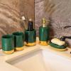 DUYHBAWRS Bathroom Toiletries Set Ceramic Toiletries 6-Piece Home Bathroom Toiletries Set(Black) view 4