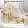 360 Rotating Cosmetic Display Case, 2-Tier Large Capacity Makeup Organizer for Bathroom Counter or Vanity, Clear White Acrylic Storage Rack for Skincare, Perfume and Beauty Essentials view 2