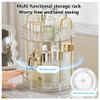 360 Rotating Cosmetic Display Case, 2-Tier Large Capacity Makeup Organizer for Bathroom Counter or Vanity, Clear White Acrylic Storage Rack for Skincare, Perfume and Beauty Essentials view 3