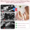 Jaxbo Travel Makeup Bag with LED Lighted Mirror, Cosmetic Train Case with 3 Color Setting, Makeup Train Case with Dividers for Women Jewelry Accessories view 2