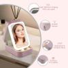 Jaxbo Travel Makeup Bag with LED Lighted Mirror, Cosmetic Train Case with 3 Color Setting, Makeup Train Case with Dividers for Women Jewelry Accessories view 4