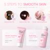 8 Pcs SakuraSkincare Set Complete Facial Care with Vitamin C, Includes Cleanser, TonerSerum, Eye Cream, Essence Cream, Sakura hairpin, Sakura hair rope, Pink octopus face wash massager view 4