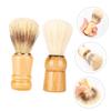 PartyKindom 2pcs Beard Brush with Handle Durable Shaving Brush for Men for Facial Hair Styling and Grooming Lightweight and Travel-friendly Shave Accessory view 2