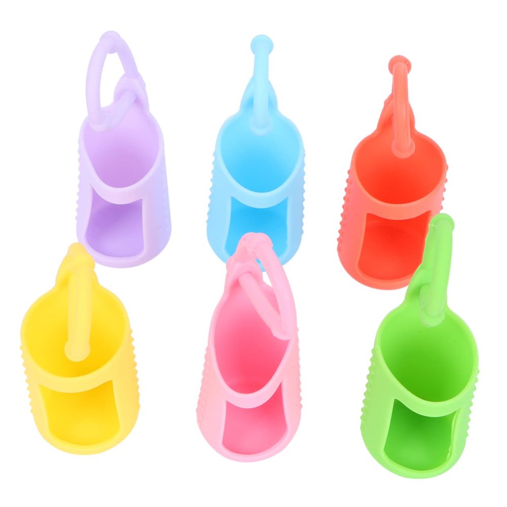 CALLARON 6pcs Essential Oil Bottle Organizers Silicone Sleeves for Roller Bottles Protective Cover Case Carrying Straps