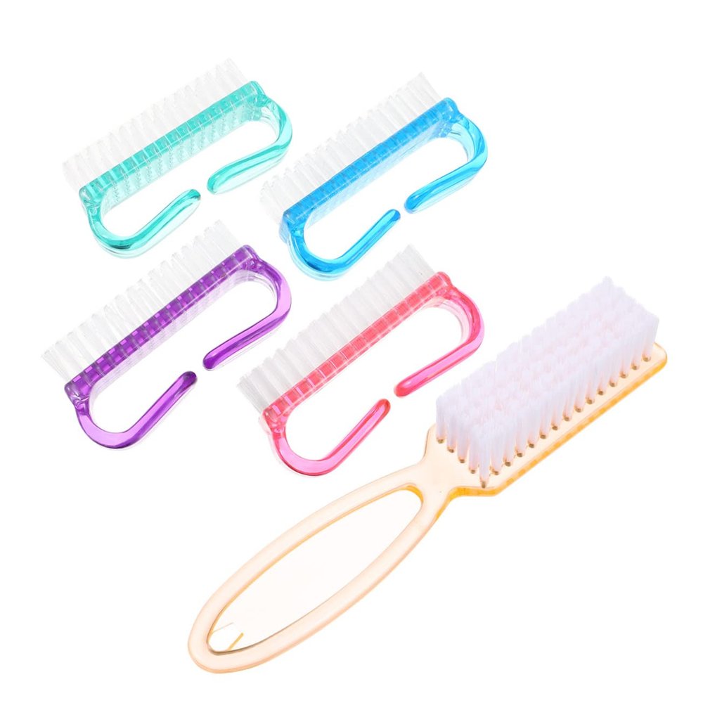 CALLARON 5pcs Multi-functional Nail Brush Set with Handle Grip for Easy Cleaning of Fingernails Kitchen and Bathroom Lightweight and Durable Bristles Bright Colors