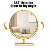 11.8in/15.7in/17.7in Desktop Mirror with Metal Frame, Gold/Black Round Vanity Mirror, with Stand, 360 Rotation, for Vanity, Entryway, Living Room(Black,40cm/15.7in) view 2