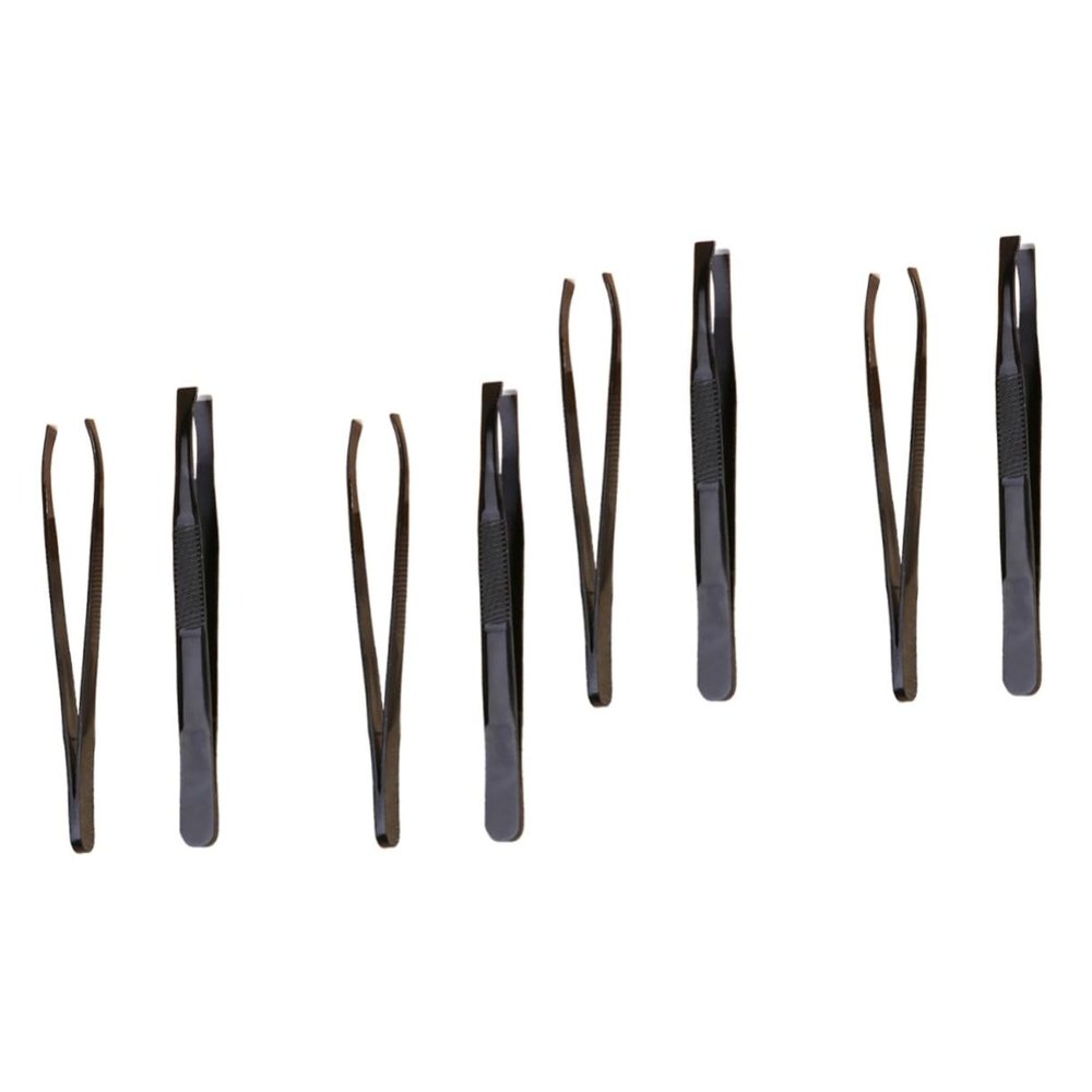 CALLARON 8pcs Stainless Steel Eyebrow Tweezers Eyebrow Shaping Tools Unique Design for Easy Hair Removal and Precision Trimming Compact for Travel