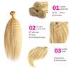 P27/613 Highlight Blonde Bundles Yaki Straight Bundles Human Hair 28 30 32Inch Unprocessed Brazilian Virgin Weave Hairs Honey Blonde 3 Bundle 50 Gram Per Bundle Human Hair Extensions view 2