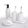 DUYHBAWRS Resin Bathroom Accessories Set Soap Dish Soap Dispenser Gargle Cup Tray Home Decor Hotel Supplies Ornament view 1