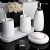 DUYHBAWRS Resin Bathroom Accessories Set Soap Dish Soap Dispenser Gargle Cup Tray Home Decor Hotel Supplies Ornament view 3