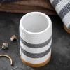 DUYHBAWRS Wash Set Ceramics Five Piece Set Soap Box Gargle Cup Soap Bottle Toothbrush Holder Bathroom Decor view 3
