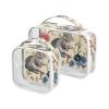 sanluoli 2 Pack clear Rabbits and Flowers Watercolor hanging toiletry bag TSA approved transparent makeup bag travel Airport Airline Compliant view 1