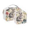 sanluoli 2 Pack clear Rabbits and Flowers Watercolor hanging toiletry bag TSA approved transparent makeup bag travel Airport Airline Compliant view 2