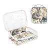 sanluoli 2 Pack clear Rabbits and Flowers Watercolor hanging toiletry bag TSA approved transparent makeup bag travel Airport Airline Compliant view 3
