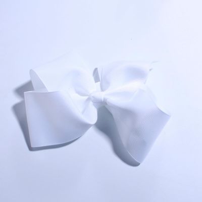 14CM Fashion Large Grosgrain Ribbon Bow For Hair Clips Bowknot Pinwheel Bows For Headband Hair Accessories (10Pcs White, With No Clip)