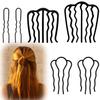 6pcs Combs, 3 Styles Black Alloy Teeth Hair Comb for Buns Stylish Updo Comb Hairstyle Accessories for Women view 1