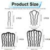 6pcs Combs, 3 Styles Black Alloy Teeth Hair Comb for Buns Stylish Updo Comb Hairstyle Accessories for Women view 2