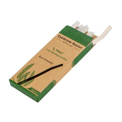 CALLARON 12pcs Straw Eyebrow Shaver for Women Face Hair Removal Tool Dermaplane Razor Straw Brow Razor Gentle Skin