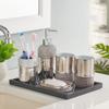 DUYHBAWRS Ceramic Soap Rack Toothbrush Holder Mouth Cup Liquid Soap Bottle Container Bathroom Accessories Set(D) view 1